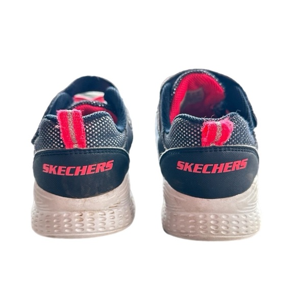 Sketchers Girls Blue Velcro Running  Shoes Size 2 - Picture 4 of 6